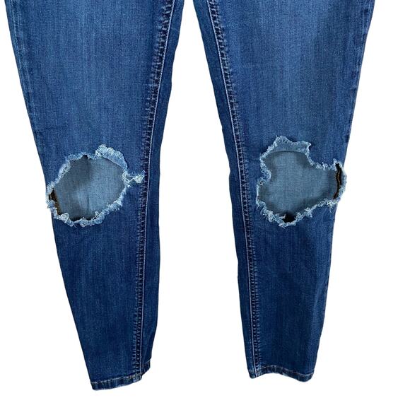 Free People Skinny Ankle Jeans Women's 30R High Rise Distressed Knee‎ Casual - Picture 3 of 11